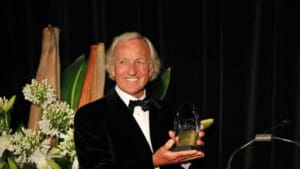 John Pilger accepting the Sydney peace prize, 2009